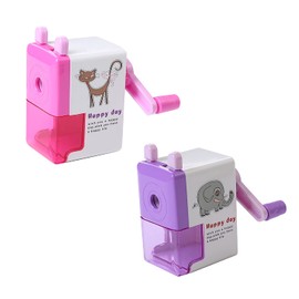 CHUANGOU 2 x pencil sharpener, manual sharpener, pencil sharpener, for children, teachers, artists and home (purple and red). Drawing pencil sharpener