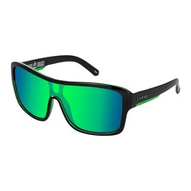 CARVE Anchor Beard Sunglasses – Gloss Black Frame, Green Mirror Lens, Hand Finished, 100% UV Protection, Lightweight Shield