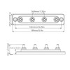 4 Stud Power Distribution Block, 3/16in Bus Bar Junction Block