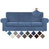WEERRW Velvet Plush Fabric 4 Pieces Sofa Covers for 3