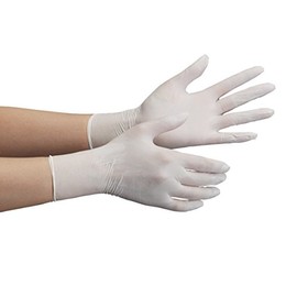 Midori Anzen Berte 711N Nitrile Disposable Gloves, Powder-Free, White, Medium, 100 Pieces (Thin Type)