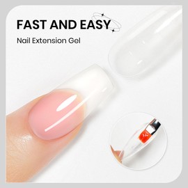 SUPWEE Clear Nail Extension Gel, Semi-solid 3D Sculpting Modeling Gel for Nail Art Builder Carving Structure Effect for Chrome Nail Powder, Sticking Rhinestones and Painting with Dual Form