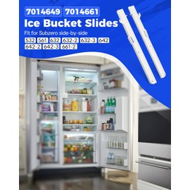 ULXIOM Ice Bucket Slide Replacement Kit Fit for Subzero 532 561 632 632-2 632-3 642 642-2 642-3 661-2, Left 7014649 & Right 7014661, for Securing Ice Tray Holders