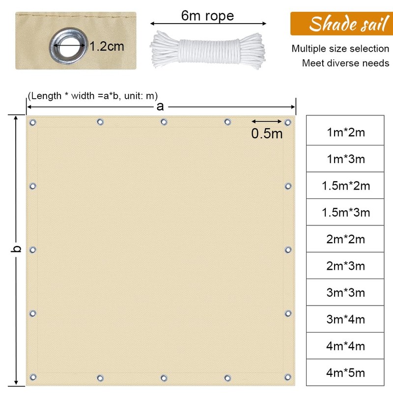 ONESHLEE Awning Waterproof Rectangular, Sun Protection Balcony Patio, Awning Fabric,