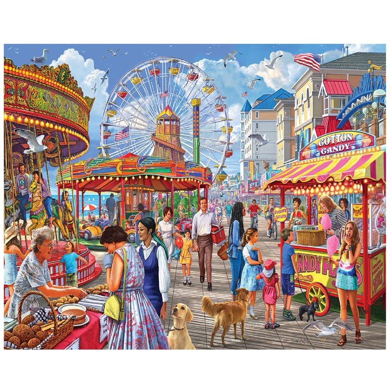 White Mountain - Boardwalk, 1000 Piece Jigsaw Puzzle, Carnival Puzzle