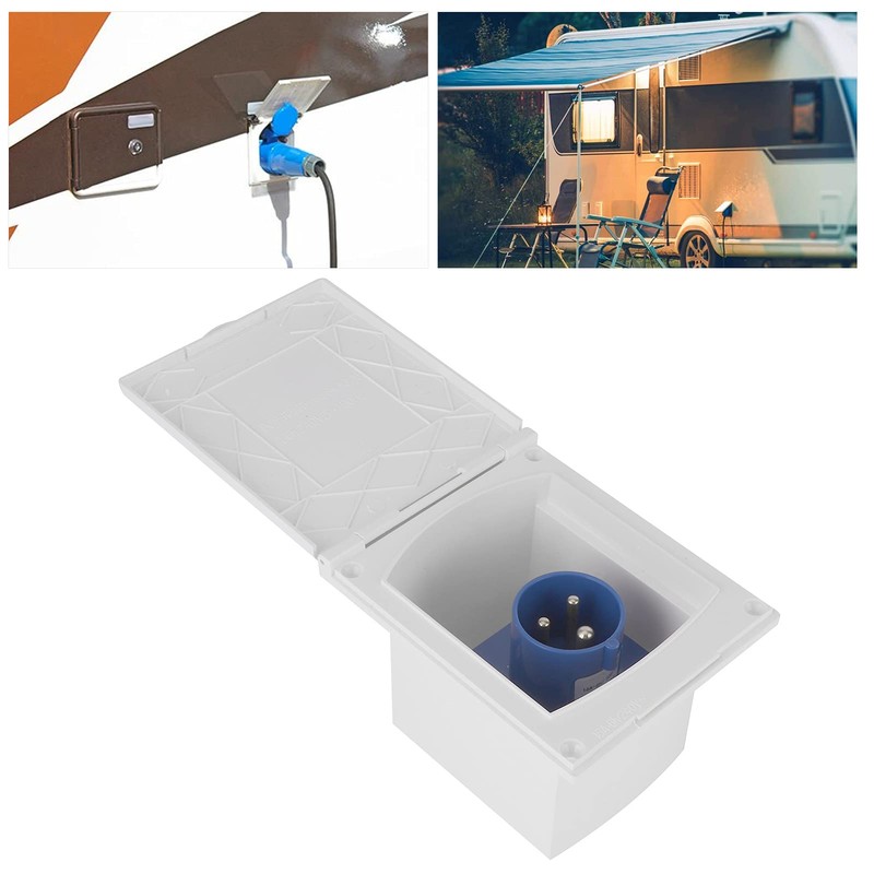 Akozon RV Socket, 16a 220V-240V Waterproof RV Plug and Socket
