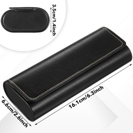 ElevateTech Eyeglasses Case Hard Shell,1 Pcs Portable Sunglass Case Lightweight PU Leather Eyeglass Case Black Pocket Size Sunglasses Case Reading Glasses Case Travel for Women Men