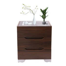 Bedside Cabinet Nightstand Table 3 Drawer Sofa Side Cabinet Night Stand with Wireless Charging Station and LED Light, Bedside Table Drawer Cabinet Storage Nightstand for Bedroom, Living Room, Office