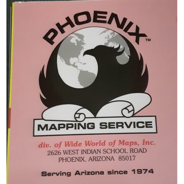 Metropolitan Phoenix ZIP Code Zones Full Detail Wall Map Dry