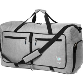 bago Holdall Bags for Men & Women - 60L Spacious Holdall Bag with Shoe Compartment - Save Time & Travel The World in Style & Convenience - Durable, Lightweight & Foldable Duffle Bag (SnowGray)