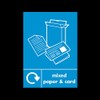 Mixed Paper & Card Recycling Plastic Sign with double sided