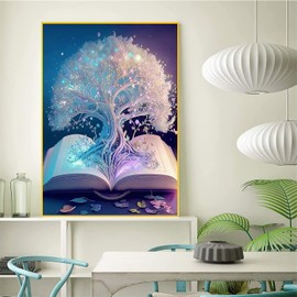 Diamond Painting Art Kits, 5D Diamond Painting Kits for Adults and Kids, Round Crystal Full Drill Diamond Painting Art, Tree Painting Picture Cross Stitch Arts Home Wall Decor (30x 40cm)