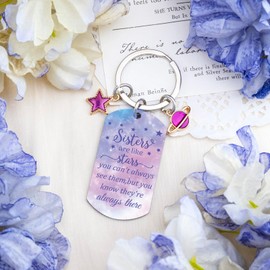 Sisters Mothers Day Gifts Sister Gifts from Sisters Sweet Gifts for Sisters Best Sister Ever Gift Keychains Sisters Birthday Gift for Women Soul Little Sis BFF Bestie Christmas Valentines Present