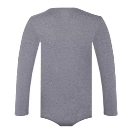 Landofgenie Men One Piece Bodysuit Long Sleeve Onesie Pajamas Tops Cotton Romper Grey XL