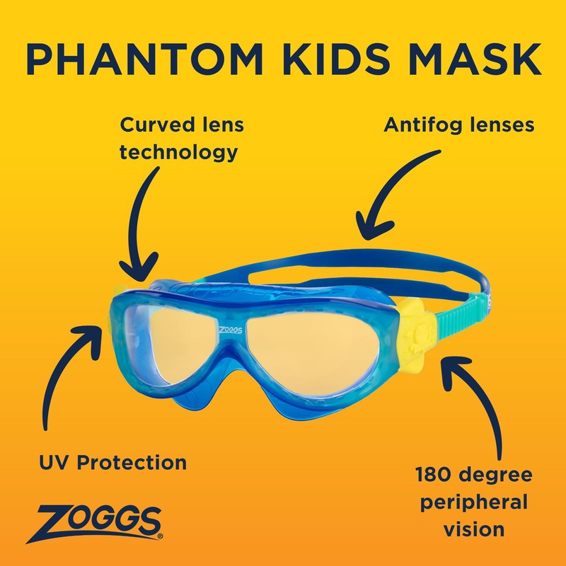 Zoggs Phantom Kids Mask Blue Turquoise Clear