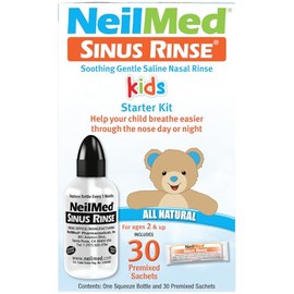 NeilMed - Sinus Rinse, pediátrico, Kit de botella para enjuague nasal salino