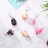 YYaaloa 3pcs Piggy Design Keychains Led Keychains Flashlight Sound Rings