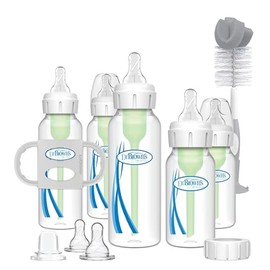 Dr. Brown’s Anti-Colic Options+ Narrow Baby Bottle to Sippy Gift Set, Blue