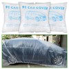 3 Packs Disposable Car Cover Clear Plastic Car Cover Universal