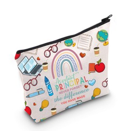 MYOSPARK Assistant Principal Gift Assistant Principal Makeup Bag Toiletry Bag Assistant Principal Thank You Gift Never Forget The Difference You Have Made (UK Assistant Principal DBag)