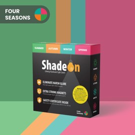 HOCUS POCUS TOYS ShadeOn Fluorescent Light Covers for Ceiling Lights Classroom (4-Pack) - 2x4 ft Magnetic Office Light Covers for Fluorescent Lights, Summer, Autumn, Winter, Spring - Four Seasons