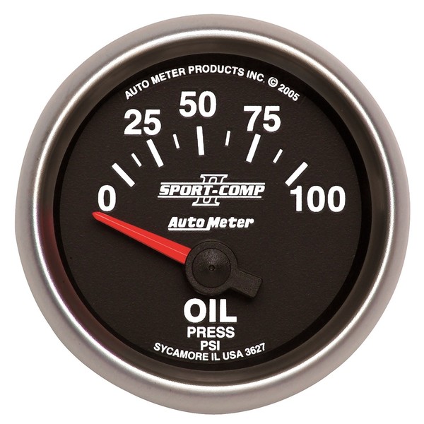 Auto Meter 3627 2-1/16" 0-100 PSI Short Sweep Electric Oil Pressure Gauge