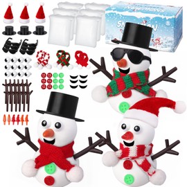 GYGOT 6 Pack Christmas Crafts for Kids,Build a Snow Kit,Christmas Stocking Stuffers for Girls, Boys,Modeling Clay DIY for Holiday Activities