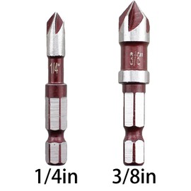 TAODAN 5PCS 1/4 to 3/4 Inch 5 Blade HSS HSS Hex Shank Countersunk Drill Bit Set Chamfering Machine Suitable for Wood Plastics Metal Composites