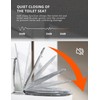 Toilet Seat Resin Elongated Silver Glitter Slow Quiet-Close Heavy Duty