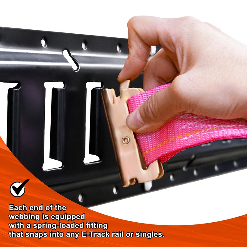 Mimanchi Heavy Duty E-Track Ratchet Straps for Trucks, 2in×15ft Cargo