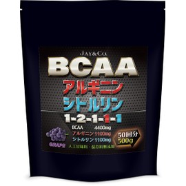 JAY&CO Additive-Free Artificial Sweeteners BCAA + Arginine & Citrulline Made in Japan (Grape, 17.6 oz (500 g)