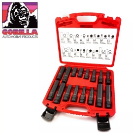 Gorilla 16pc New Gorilla Tuner Spline Hex Lug Nut / Lock Master Key Removal Socket Kit