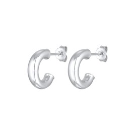 Elli Women's Creole Earrings Chunky in 925 Sterling Silver, Sterling silver, None