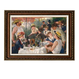 ELITEART- Luncheon of the Boating Party By Pierre-Auguste Renoir Oil Painting Reproduction Giclee Wall Art Canvas Prints-Framed Size:26"x 36"