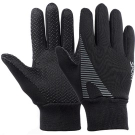 Fjquamitix Kids Thermal Winter Cycling Gloves Boys Girls Sports Bike Football Gloves with Palm Grip for Running Riding Hiking Aged 5-9 (S)