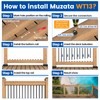 Muzata 50Pack 36" Aluminum Deck Railing Balusters Square Black Stair