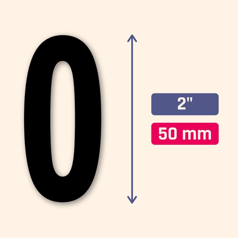 600 Pieces, 50mm - Number Stickers, Waterproof Vinyl Stick On