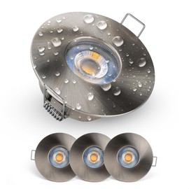 EMOS LED Recessed Spotlight 230 V 5 W, 370 lm | Recessed Spotlight Waterproof IP44 for Outdoor and Indoor Use | LED Spotlights Ceiling Light 3000 K Warm White, Set of 3 Ceiling Spotlights LED Round,