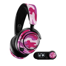 MightySkins Glossy Glitter Skin Compatible with SteelSeries Arctis Nova Pro - Pink Camo | Protective, Durable High-Gloss Glitter Finish | Easy to Apply, Remove, and Change Styles | Made in The USA