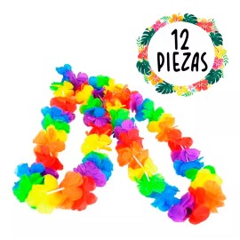 Lecute 12 Collares Hawaianos Neon Fluorecentes Fiesta Batucada