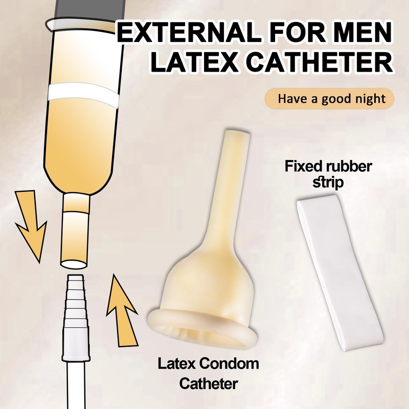 20 Pcs Latex Catheter with Adhesive Strips, External Self Sealing