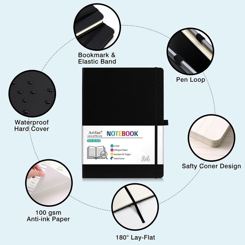 A4 Notebook - Notebook A4 with 144 Pages Premium Paper,