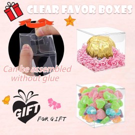 50 cajas transparentes para regalo, Cajas Cuadradas de PVC, Caja de acetato transparente, Caja de Regalo Transparentes para cupcakes, dulces, boda y fiesta (10 * 10 * 10(50PC))
