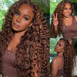 Labamiya Human Hair Bundles 14 16 18 Inch Chocolate Brown P4/30 Jerry Curly Bundles Human Hair 12A Unprocessed Soft Sewn In Quick Weave Hair for Black Women