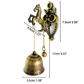 Gladworts Vintage Metal Doorbell Retro/Classic Magnetic Wind Chimes Decoration for Shopkeepers, Wall Door Ornaments Indoor Outdoor (Horse)
