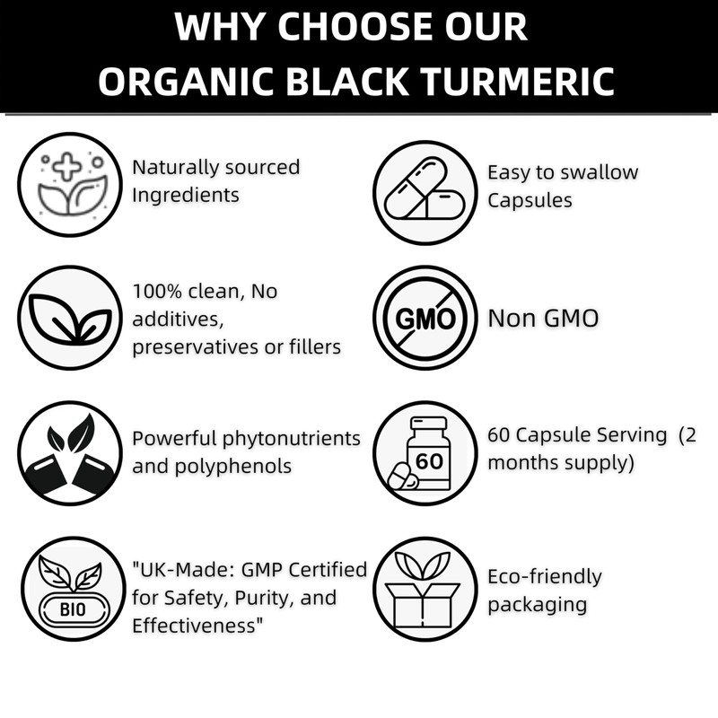 Mad Diet Organic Black Turmeric – 60 Capsules – Powerful
