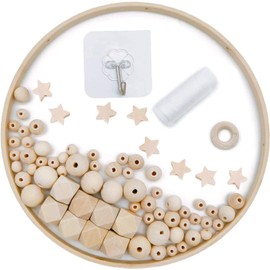 WANGCL DIY Wooden Mobile Frame Dream Catcher Wind Chime for Wooden Mobile Hanger Room Bed Decoration for Children（Pentagram）