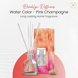 Brooklyn Fragrance Co. Water Color- Long Lasting Scented Aroma Diffuser – Pink Champagne Air Freshener for Home- Fragrance Diffuser for a Large Room - 100ML