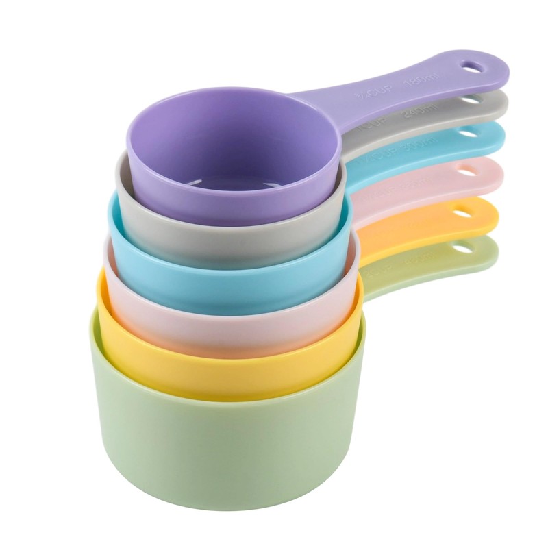 Smithcraft Measuring Cups Set 6, Colorful Plastic Measuring Cup Set,