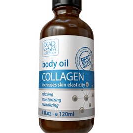 Dead Sea Collection Body Oil for Dry Skin - Collagen & Vitamin E Moisturizing Oil - Anti-Aging and Skin Elasticity Support - (4 fl.oz)